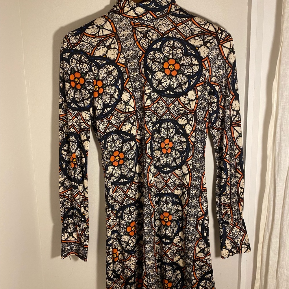 Nieves Lavi turtleneckm silk print dress